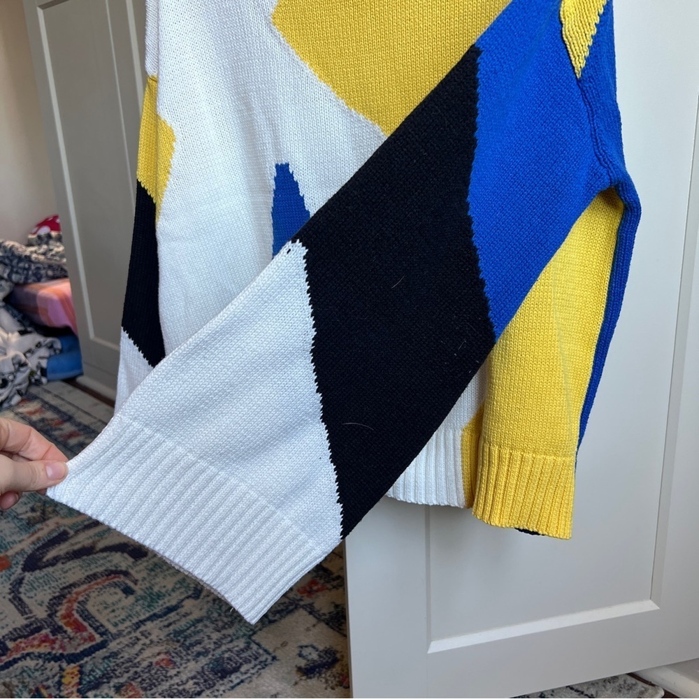 Anthropologie Callahan Knitwear Color Block Mock Neck Chunky Sweater small - Picture 4 of 6